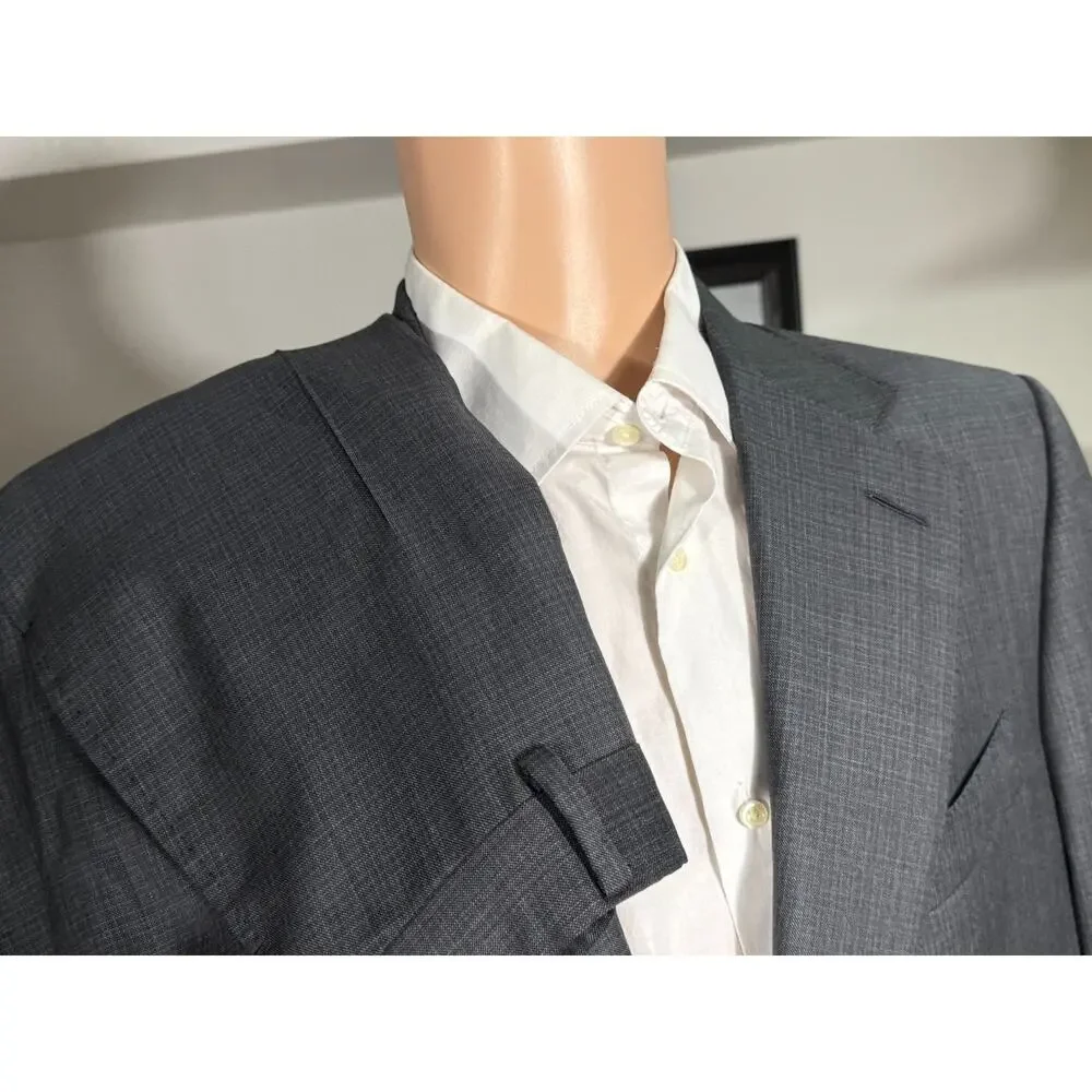 Tom Ford Gray Checked 2Pc Wool Suit 54EU 44R US Men's 36x30 trousers